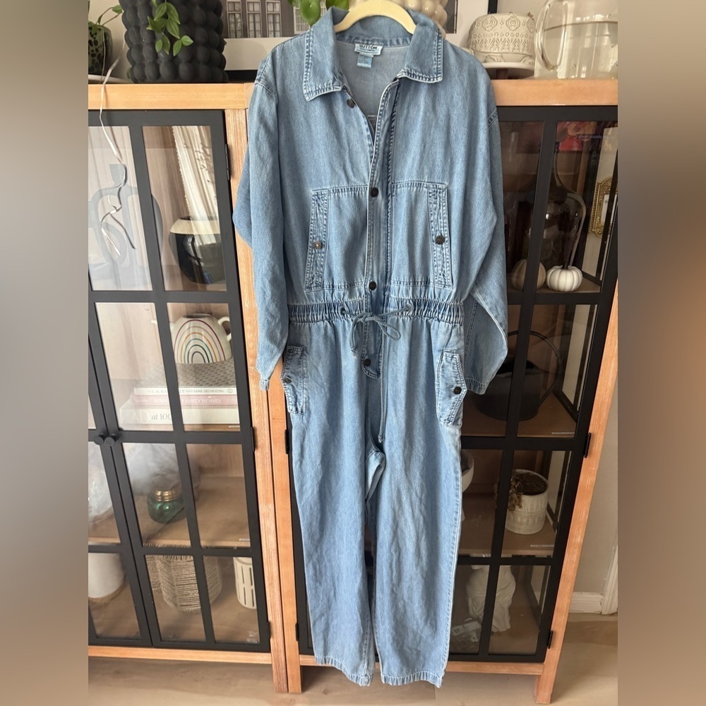 Vintage Y2K Sutton Supply Denim Utility Jumpsuit Boilersuit straight leg medium